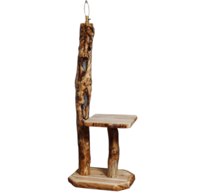 Aspen Log Floor Lamp with Shelf