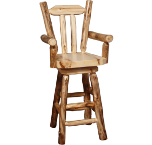 Aspen Log V-Back Captain's Bar Stool