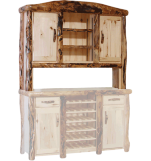 Aspen Log Bar Buffet Hutch Only - Gnarly Option