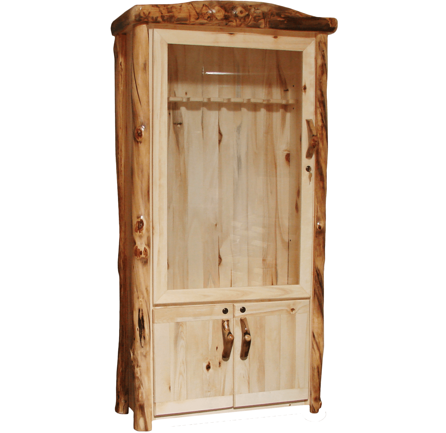 Aspen Log Lower Door Gun Cabinet Rustic Log Furniture Of Utah