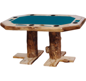 Aspen Log Rectangular Poker Table