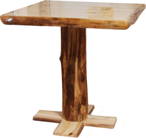 Aspen Log Pub Table w/ Liquid Glass Option