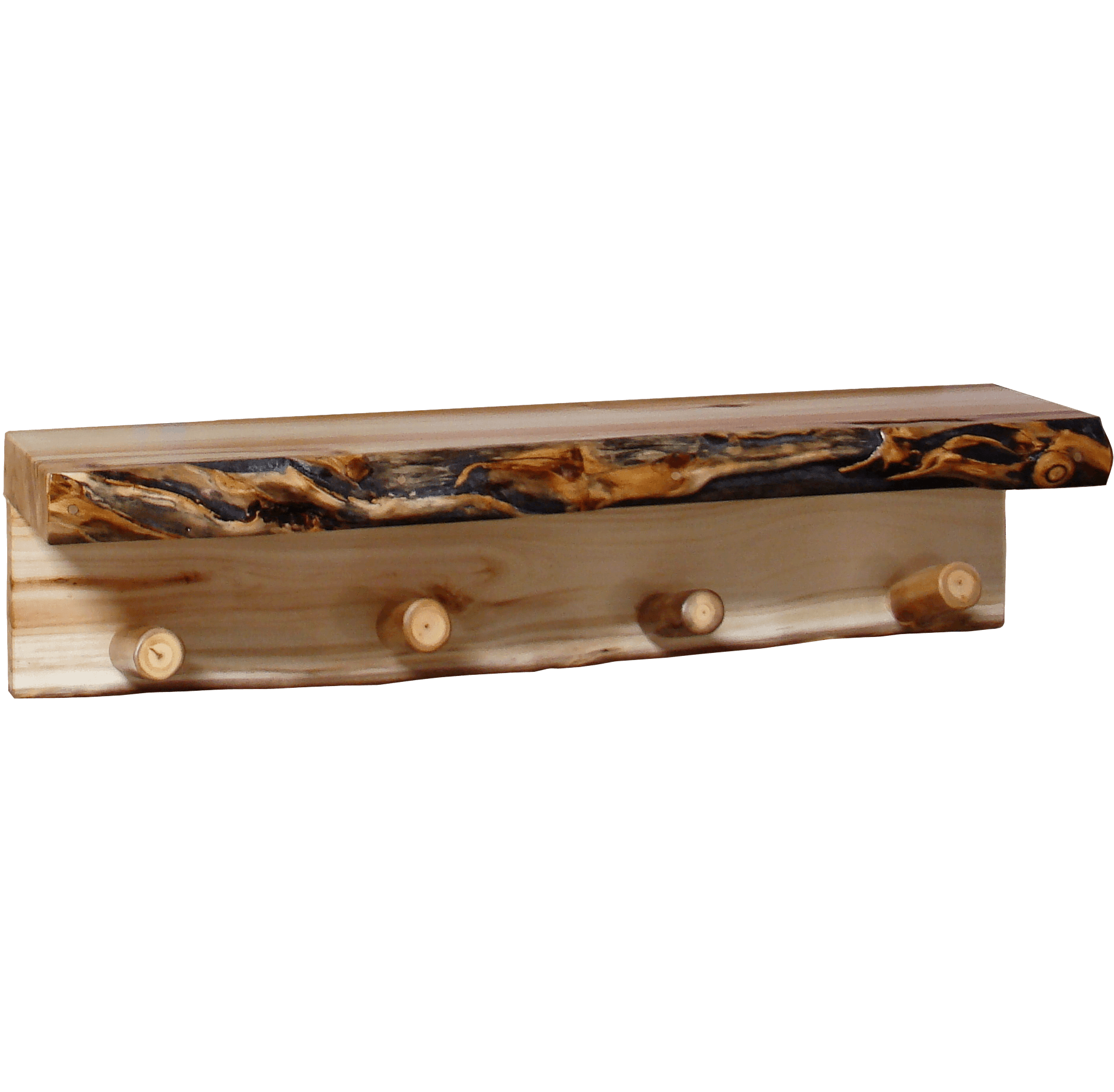 Wood Shelf Rustic Shelf Coat Rack/ Cabin Shelving/Lodge Log Furniture 