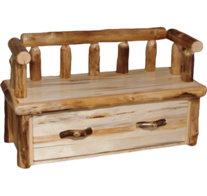 Aspen Log Bench Chest w/ Arm Rest Option