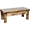 Aspen Log Standard Coffee Table with Drawer