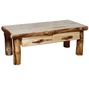 Aspen Log Standard Coffee Table with Drawer