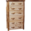 Aspen Log 39"W Flat Front 6 Drawer Chest