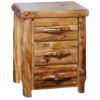 24"W Aspen Log Front 3 Drawer Nighstand