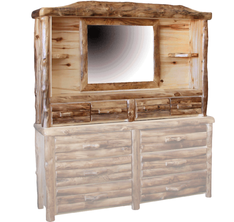 Aspen Log Dresser Hutch Rustic Log Furniture of Utah
