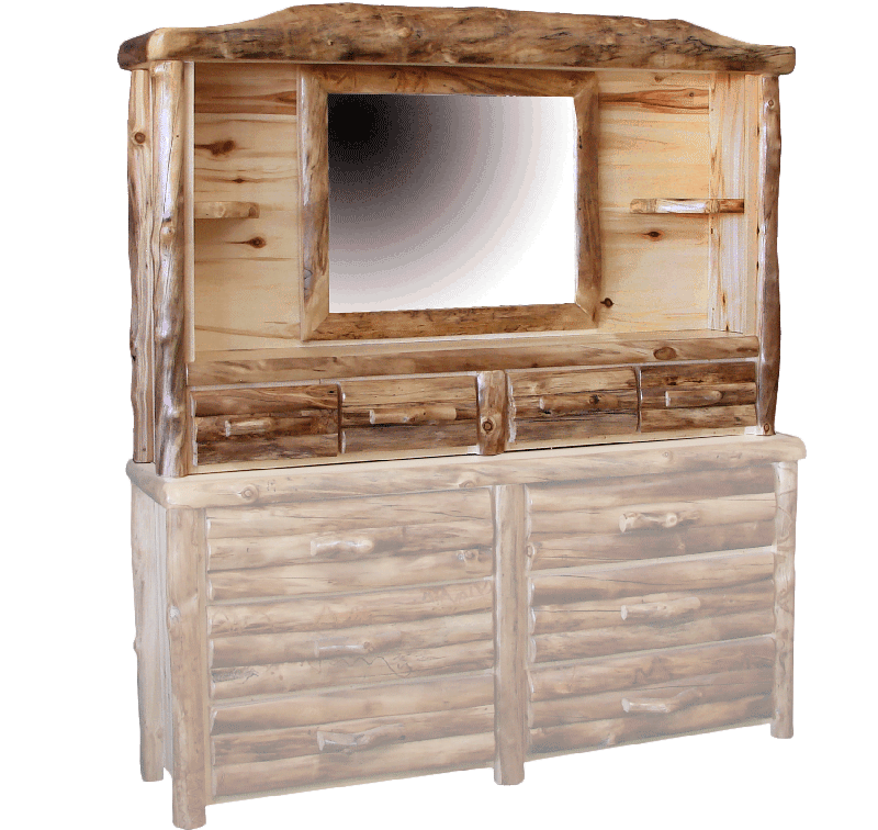 Aspen Log Dresser Hutch Rustic Log Furniture Of Utah