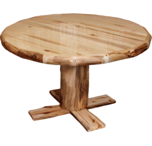 Aspen Log Rounded Dining Table w/ Liquid Glass Option