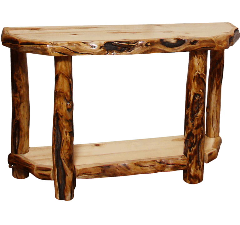 Aspen Log Foyer Table Rustic Log Furniture of Utah