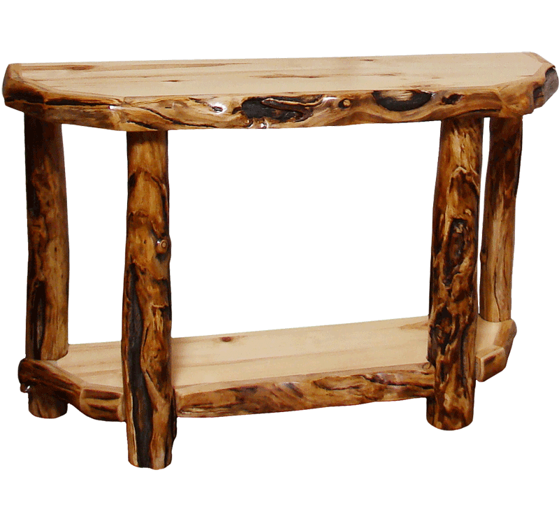 Aspen Log Foyer Table Rustic, Log Sofa Table