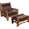 Aspen Log Chair Futon and Ottoman - Layback Option