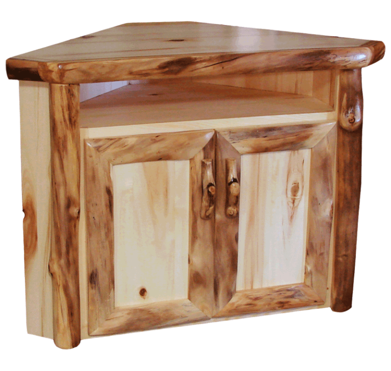 Aspen Log Corner TV Stand Rustic Log Furniture of Utah