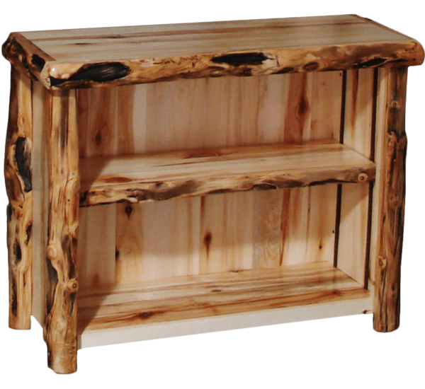 Aspen Log Open TV Stand Rustic Log Furniture of Utah
