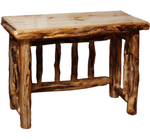 Aspen Log Spindled Table Desk w/ Gnarly Option