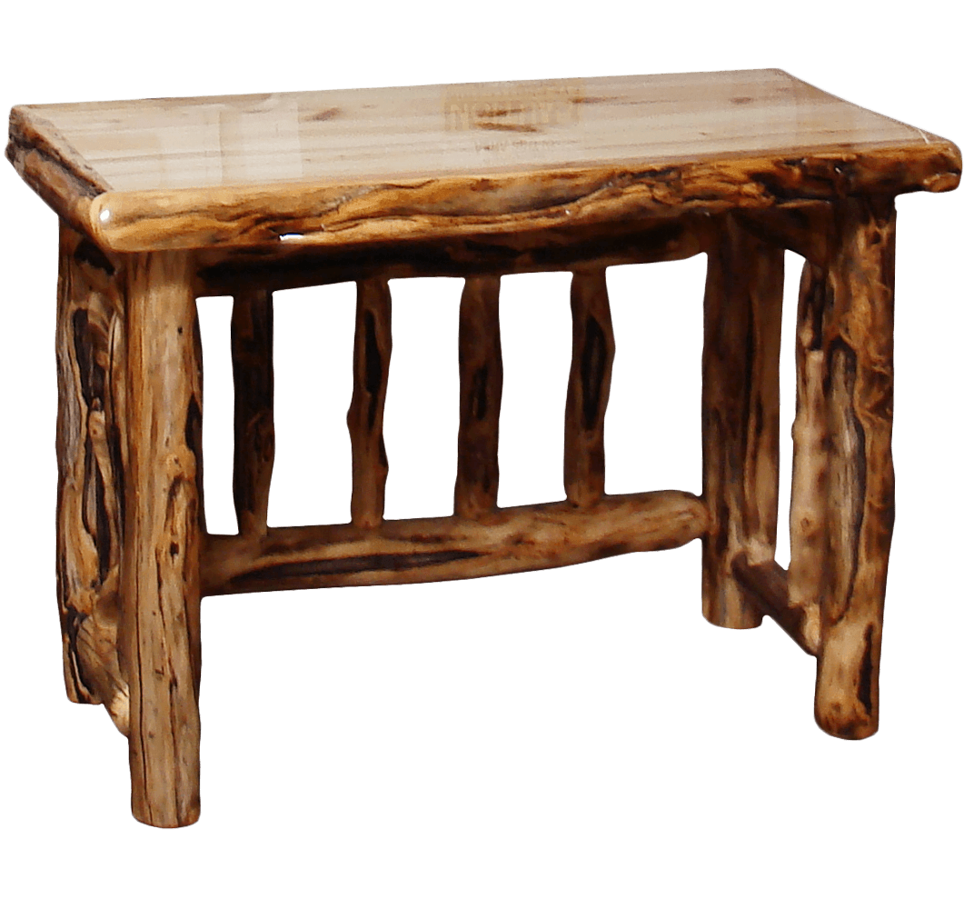 Aspen Log Spindled Table Desk Rustic Log Furniture Of Utah