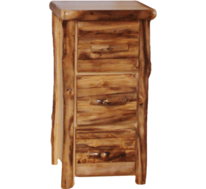 Aspen Log 3 Drawer File Cabinet - 24"W - Log Front