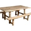 Aspen Log Picnic Table with Benches - 72"L