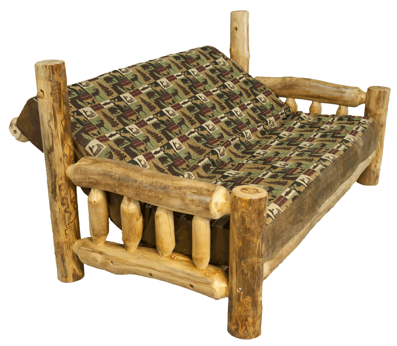 Aspen Log Futon Rustic Log Furniture of Utah
