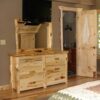 Aspen Log 60"W Flat Front 6 Drawer Dresser