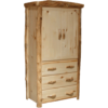 Aspen Log 39"W Flat Front 3 Drawer Armoire