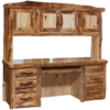 Aspen Log 72"W Log Front Desk & Hutch Set