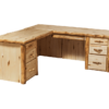 Aspen Log 72"W Flat Front L-Desk with Privacy Backing