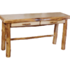 Aspen Log 60"W Flat Front Table Desk w/ Drawers
