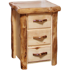 Aspen Log 21"W Flat Front 3 Drawer Nightstand