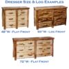 Dresser Size & Log Examples
