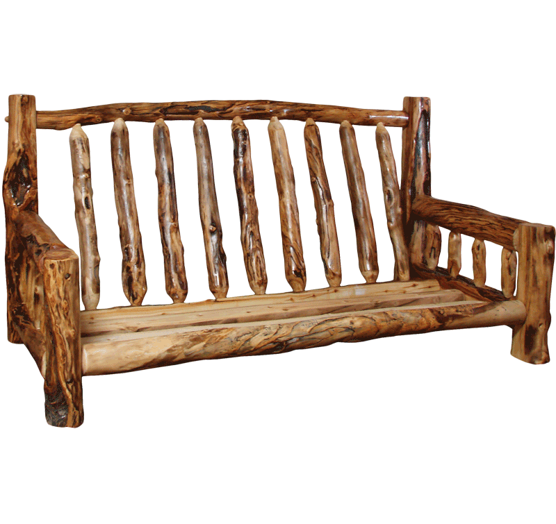 Aspen Log Futon Rustic Log Furniture of Utah