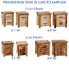 Nightstand Size and Log Examples
