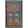 Metal Slate Double Outlet Cover - Moose