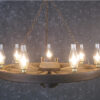 Large Chimney Lights Wagon Wheel Chandelier