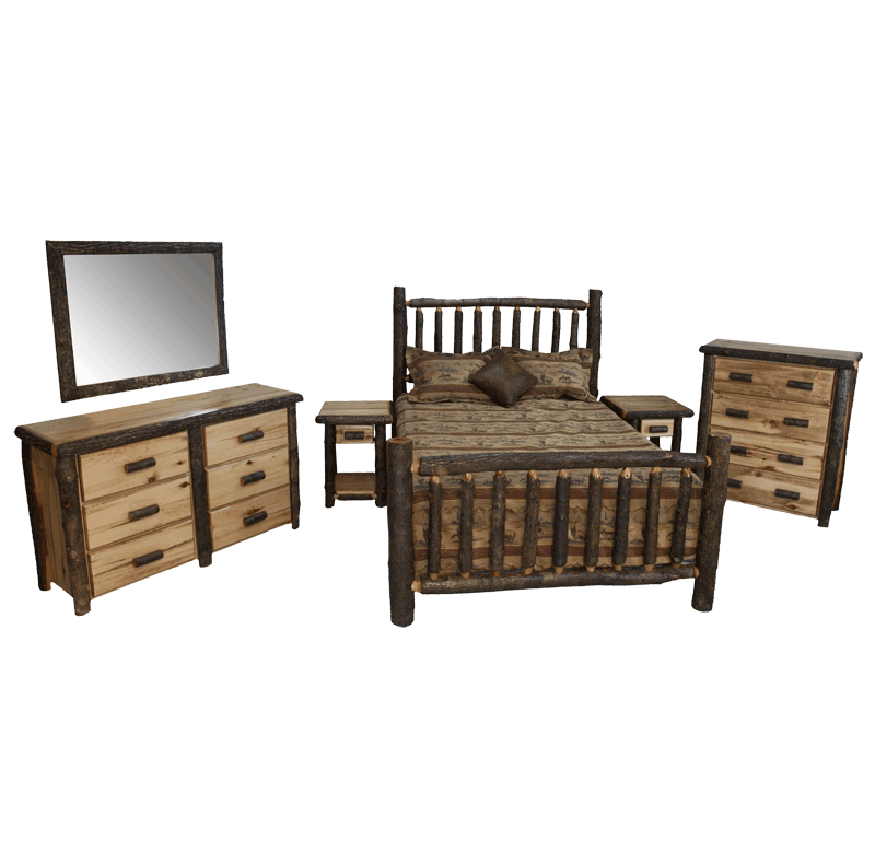 Hickory Log Traditional Bed No, Log King Bed Set