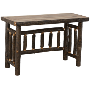Hickory Log Spindled Table Desk - 48" Wide