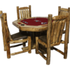 Aspen Log Round Poker Table - 42"W