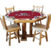 Aspen Log Round Poker Table - 42"W - Pub Height Option