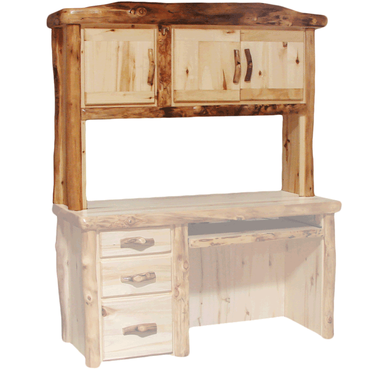 Aspen Log Desk Hutch Rustic Log Furniture of Utah