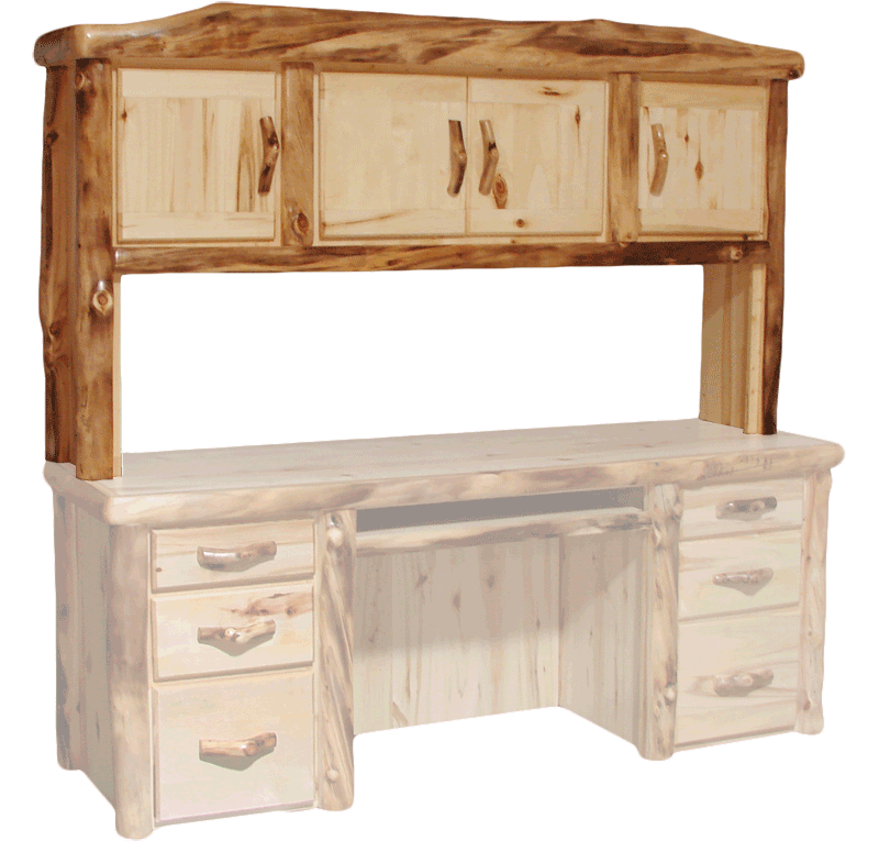 Aspen Log Desk Hutch Rustic Log Furniture Of Utah