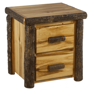 Hickory Log 2 Drawer Nightstand