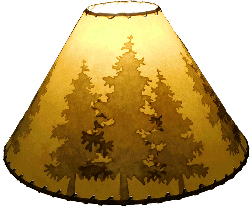 Faux Leather Lampshade Rustic Log, Faux Leather Lamp Shades