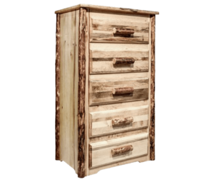 Mountain Pine Log 5 Drawer Chest (More Bark S&L only)