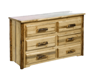 Mountain Pine Log 6 Drawer Dresser (More Bark S&L only)