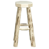 Skip-Peeled Pine Log Barstool - No Back Unfinished