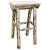 Skip-Peeled Pine Half Log Barstool Unfinished