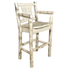 Skip-Peeled Pine Log Captain Barstool Unfinished