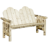 Skip-Peeled Pine Log Outdoor Bench Unfinished